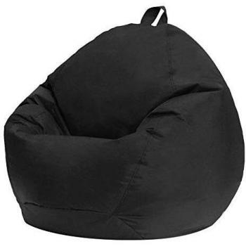 rostsp Asientos Puff Muebles De Interior Sofá Casero Suave Estilo Nórdico Sala De Estar Sin Sofás De Relleno Lazy Lounger Funda De Frijol Oxford Tela Dormitorio （Sin Relleno）-Negro