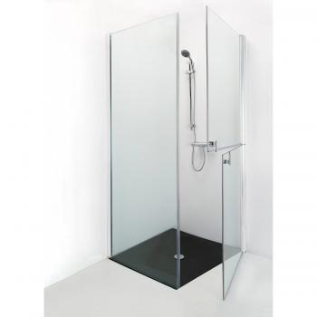 Mampara de baño 80 x 80 puerta fija Sx Dx sdoppiabile puerta