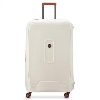 Maleta Delsey Paris Moncey 119L rígida blanca crema beige con 4 ruedas
