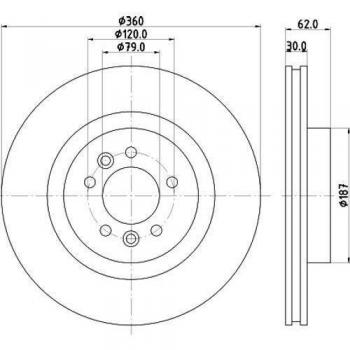 Disco de freno HELLA 8DD 355 125-251 - Alta Carbono - Recubierto - Compatible con Land Rover: Range Rover Sport, Range Rover 4, Discovery 5