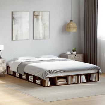 Cama solar de madera multicapa roble ahumado 160x200 cm