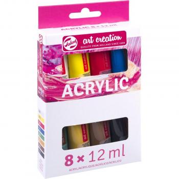 Set de 12 tubos de pintura acrílica Art Creation, 12 ml cada uno