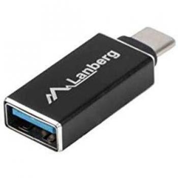 Adaptador USB LANBERG USB-C M 3.1 A USB-A H OTG Negro