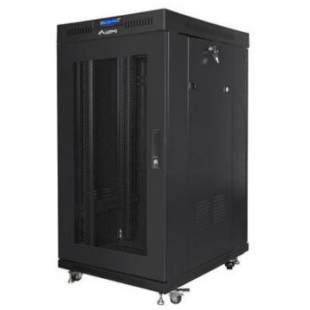 Armario Rack 19 22U 800x800 Negro con Puertas Perforadas LCD Lanberg (Flat Pack)