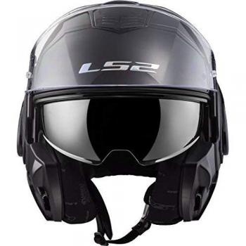 LS2, casco de moto modular VALIANT negro, XXL