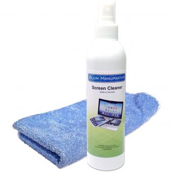 Blum - Limpiador de pantalla 250ml + paño de microfibra. Óptimo para la limpieza del Apple iPhone | iPad | iPad Mini | iPad Air | iPad Pro | iMac | MacBook | MacBook Air | MacBook Pro | Watch - Ecológico y biodegradable
