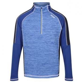 Regatta Men's Hepley Lightweight Moisture-Wicking Half Zip Fleece Jacket - Strong Blue, Size 3XL