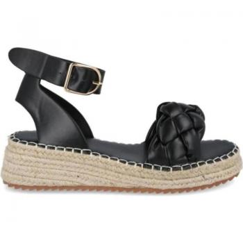 Sandalias Bubble Bobble para mujer en color negro, modelo M2248, con diseño de esparto