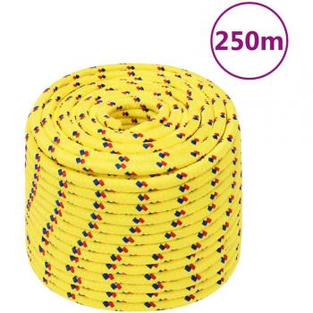 Cuerda náutica amarilla 14 mm 250 m en polipropileno