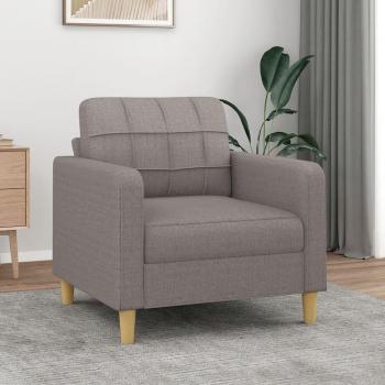 Sillón Tortorora de tela gris taupé de 60 cm