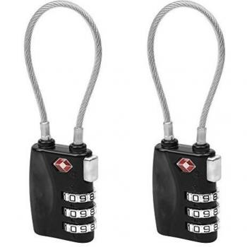 Virocana 3 Dial Combination TSA Lock Set-Your-own Combination Lock, Padlock Luggage Lock Travel Smart Cable Lock for Suitcase Luggage,Travel bags,GYM and Home Use
