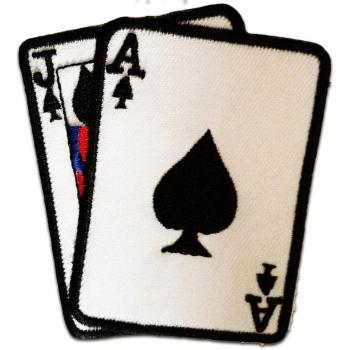 as cartas Poker - Parches termoadhesivos bordados aplique para ropa, tamaño: 7,5 x 8,5 cm