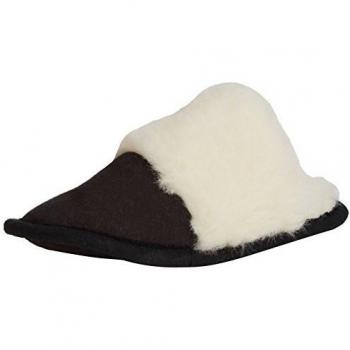 Woolsies Ursa Natural Wool Mule Slippers - pantuflas con forro cálido de sintético mujer, color negro, talla 43 1/3