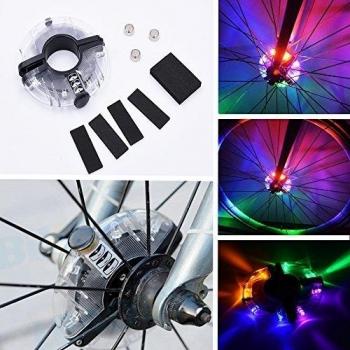 2016 neuest. Bicicleta LED radios Luz Luces de bicicleta, con 14 ultrahelle ledes, resistente al agua, 2 Opciones del modo de luz 30 multif arbig cambios, Rund LED Speochenlicht