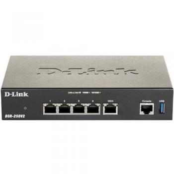 D-Link DSR-250V2 Unified Services VPN Router - Gigabit Multi-WAN, Failover, Load Balancing, IPSec/PPTP/L2TP/OpenVPN, Dynamic Web Content Filtering, Application Control, Captive Portal