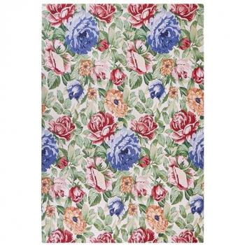 Alfombra de Algodón Multicolor 200 x 300 cm con Patrón Floral Tejido Plano Jacquard