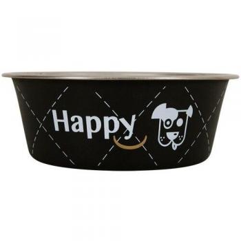 Cuenco Antideslizante de Acero Inoxidable Happy 21cm 1,5L Negro