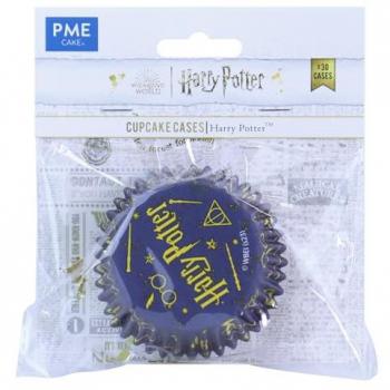 Cápsulas para Cupcakes Harry Potter, Forradas de Aluminio, Set de 30, Diseño Mundo Mágico, Dimensiones 3 x 5,2 cm