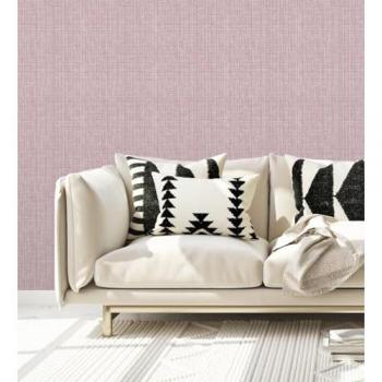 Papel Pintado Vinílico Ecológico Tejido de Lino Tonos Frambuesa con Textura en Relieve - Rollo de 10 m x 0,52 m