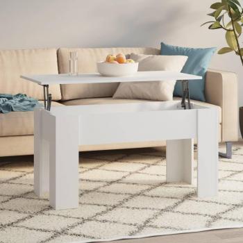 White Engineered Wood Coffee Table 39.8x19.3x20.5