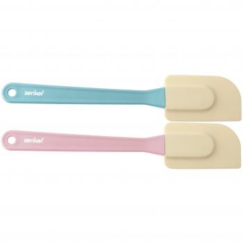 Zenker Silicona 26cm, espátula para repostería, Polipropileno, Aleatorios: Rosa y Crema/Celeste y Crema