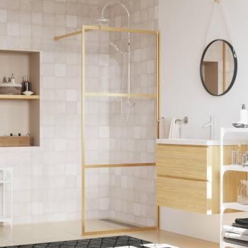 Mampara de ducha de vidrio transparente ESG 80x195 cm dorado