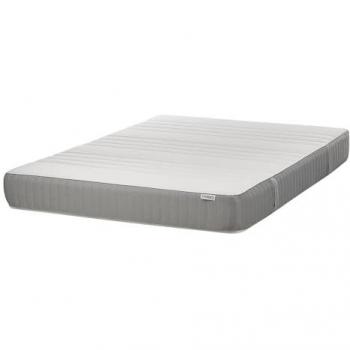 Colchón de espuma viscoelástica medio 140 x 200 cm con funda extraíble de poliéster blanco y gris Fancy