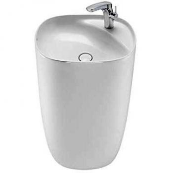 Roca A3270B0000 Lavabo Totem de Fineceramic, 50x45x88cm, Coleccion Beyond, Color Blanco