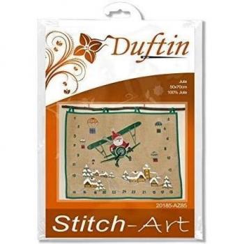 Duftin 20185-AZ85 - Kit para fabricación de calendario de adviento, arpillera, 51 x 70 cm, diseño de Papá Noel