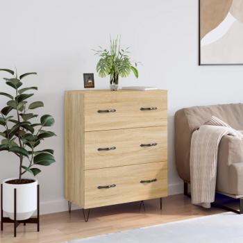 Aparador de madera de ingeniería 69,5x34x90 cm en color roble Sonoma, mueble de almacenaje para salón, buffet y armario auxiliar