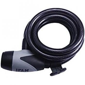 IFAM | Antirrobo para Bicicletas | Cable Modelo Spiral Plus | Máxima Seguridad | 180cm Longitud | Con dos Llaves de Disco | Cerradura Protegida