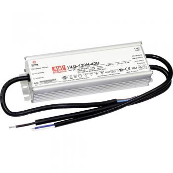 Transformador LED Mean Well HLG-120H-24B, 120 W, 24 V CC, 5 A, Dimmable, IP67