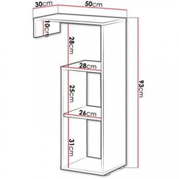 Estantería Akron N109 Abierta, Aglomerado Laminado, Roble Artisan, 93x50x30cm