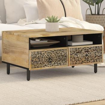 Mesa de centro de madera maciza mango 80x54x40 cm Marrón - Mesita de Salón o Comedor o Auxiliar Mesa de Café Meuble Salón
