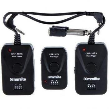 Andoer Disparador de Flash Inalámbrico CRF-16 con 16 Canales para Studio con 2 Receptores