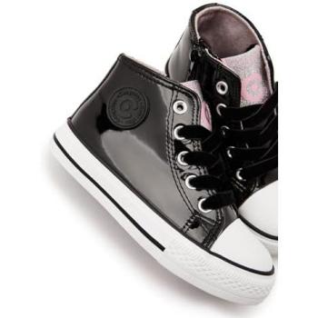 Conguitos - Zapatillas altas de charol negro para niña con cremallera lateral, modelo Casual, talla 34