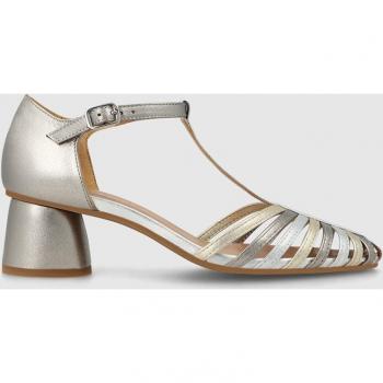 Lodi - Sandalias de tacón de mujer en piel metalizada tipo cangrejera color plata y tonos metálicos