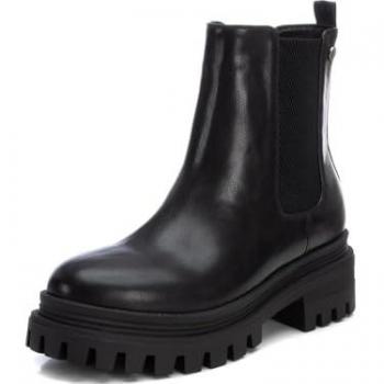 Botines de Mujer Xti con Cierre de Cremallera y Suela de Goma Dentada, Color Negro, Talla 37