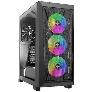 Carcasa para PC Xilence Xilent X X912.ARGB - Torre Midi ATX, 3 Ventiladores ARGB de 120 mm, Panel Frontal de Malla y Cristal Templado