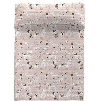 Colcha Bouti Reversible 100% Algodón Perros 4 Haciendo el Indio Fabricado en España