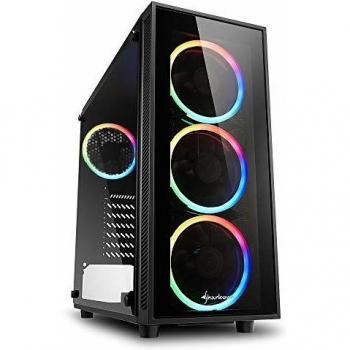 Sharkoon TG4 RGB - Caja de Ordenador, PC Gaming, Semitorre ATX, Negro