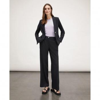 Pantalón Palazzo de Mezcla de Lino con Goma Elástica en la Parte Trasera