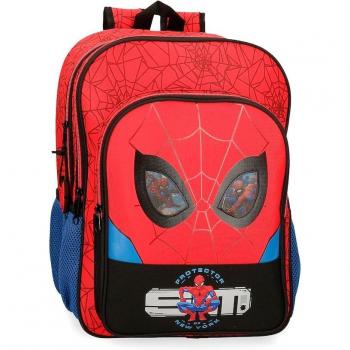 Mochila Escolar Spiderman Protector Rojo, 40 x 30 x 13 cm, Poliéster, Dos Compartimentos