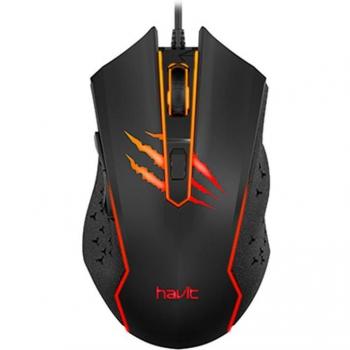 Havit MS1027 Ratón Gaming para Mano Derecha con Luz LED RGB, Conexión USB Tipo A, 2400 DPI