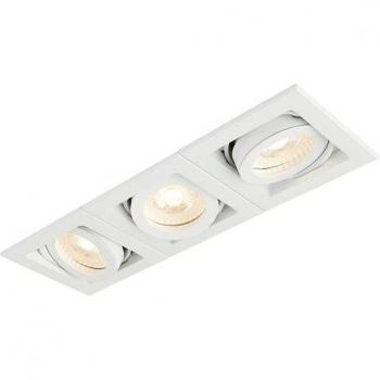 Foco empotrable triple LED Xeno 3 bombillas en fundición de aluminio blanco mate