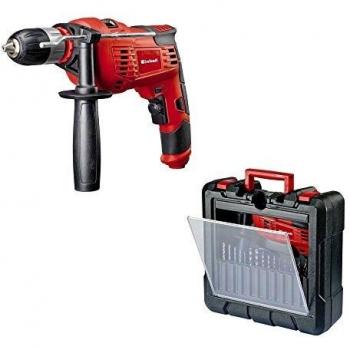 Einhell TC-ID 1000 Kit - Pack taladro percutor eléctrico con cable de 1010 W, 230 V, 3.000 RPM y 15 piezas de perforación
