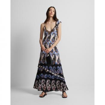 Silbon - Vestido lencero puntilla estampado marino para Mujer