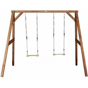 AXI Columpio Infantil de Madera FSC en Marrón con 2 Plazas | Columpio para niños de Jardin / Exterior