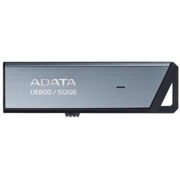 Memoria USB ADATA Elite UE800 de 512GB con carcasa de aluminio cepillado y conexión USB-C 3.2 Gen2