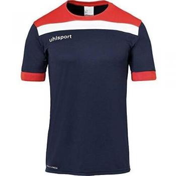 uhlsport Offense 23 Shirt Shortsleeved Camiseta De Fútbol para Hombre, Azul Marino/Rojo/Blanco, 164